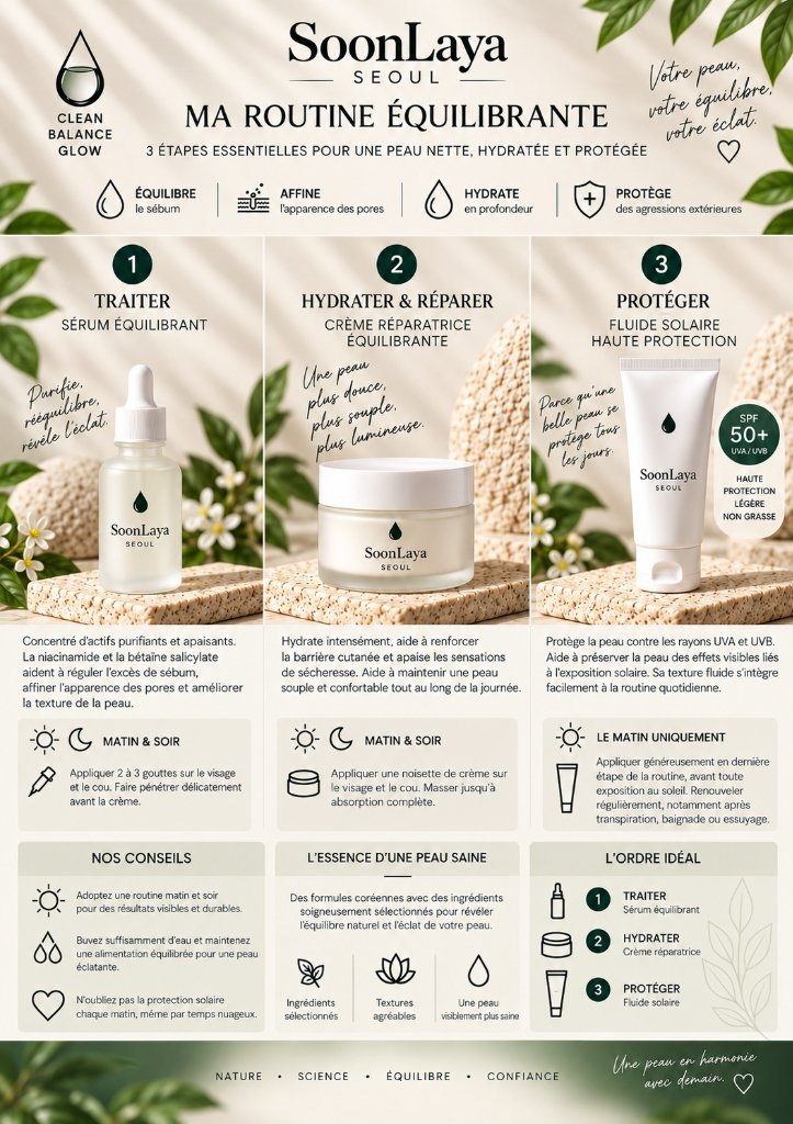 Infographie Ma Routine Équilibrante SoonLaya Seoul